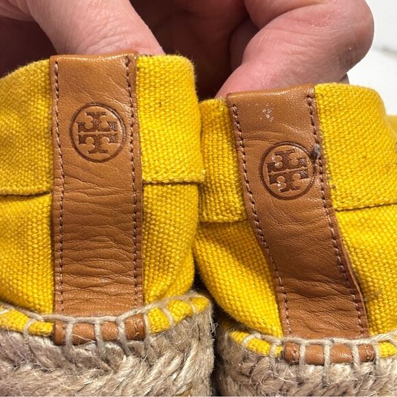 Tory Burch | Women’s Yellow Espadrilles Boat Shoes Jute Size 7 - Picture 5 of 13